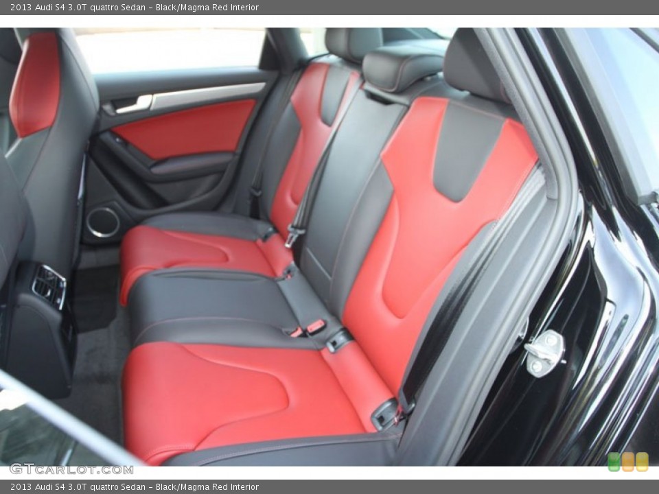 Black/Magma Red Interior Rear Seat for the 2013 Audi S4 3.0T quattro Sedan #69050567