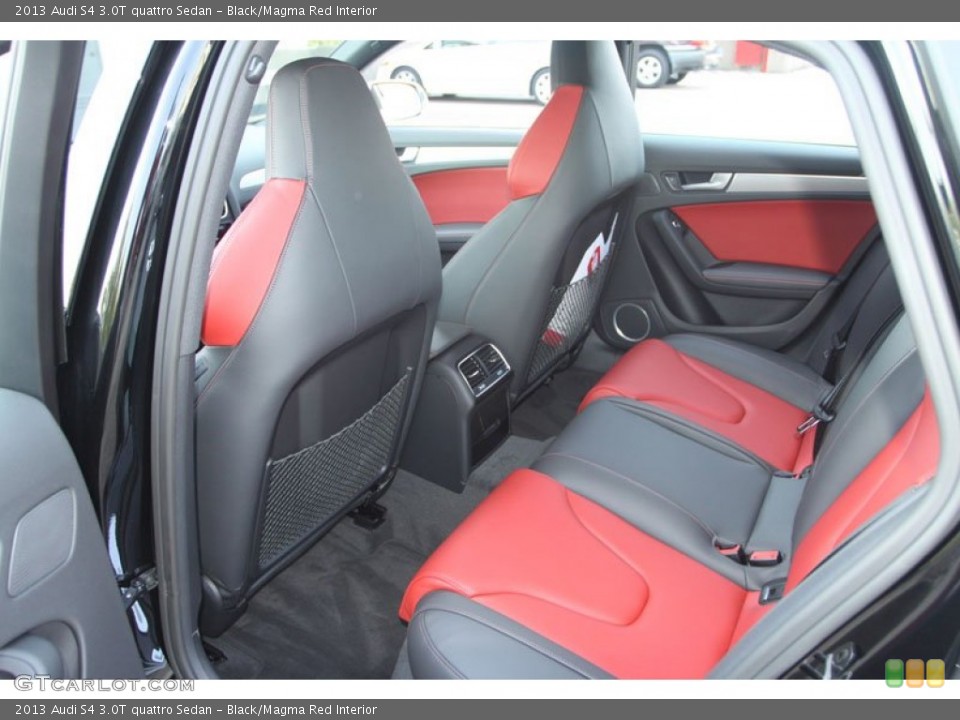 Black/Magma Red Interior Rear Seat for the 2013 Audi S4 3.0T quattro Sedan #69050579
