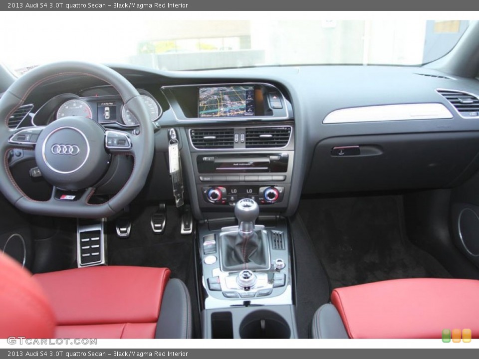 Black/Magma Red Interior Dashboard for the 2013 Audi S4 3.0T quattro Sedan #69050588