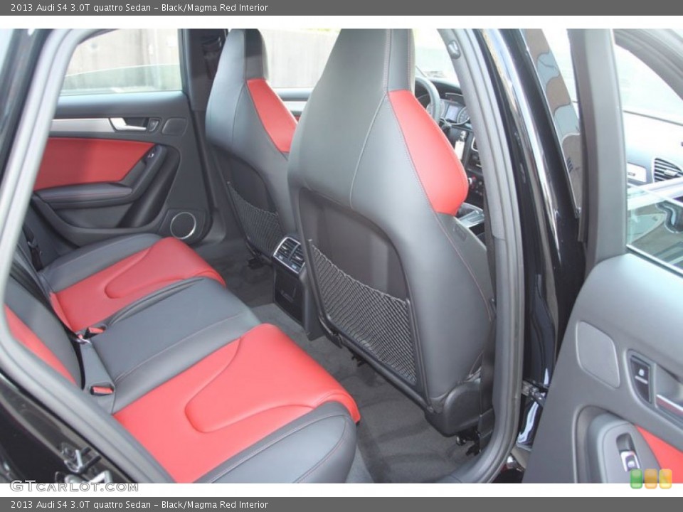 Black/Magma Red Interior Rear Seat for the 2013 Audi S4 3.0T quattro Sedan #69050652