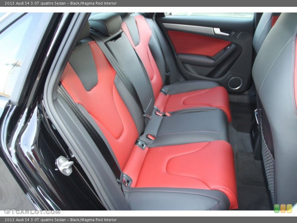 Black/Magma Red Interior Rear Seat for the 2013 Audi S4 3.0T quattro Sedan #69050663
