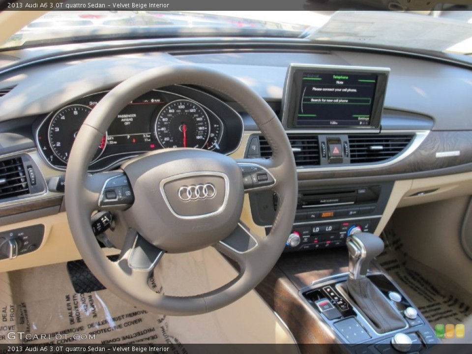 Velvet Beige Interior Dashboard for the 2013 Audi A6 3.0T quattro Sedan #69051686
