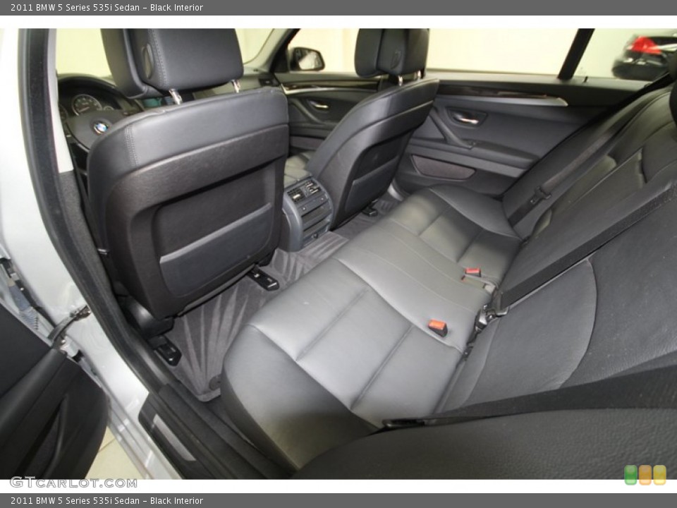 Black Interior Rear Seat for the 2011 BMW 5 Series 535i Sedan #69052010