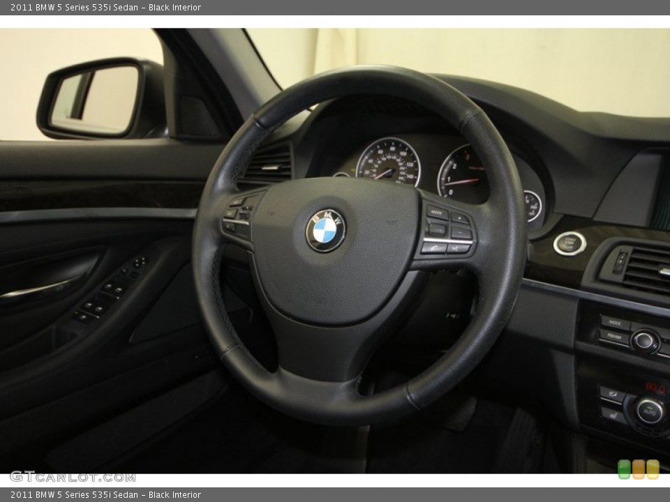 Black Interior Steering Wheel for the 2011 BMW 5 Series 535i Sedan #69052028