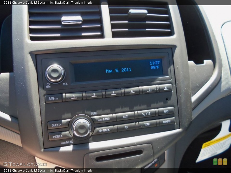 Jet Black/Dark Titanium Interior Audio System for the 2012 Chevrolet Sonic LS Sedan #69053594