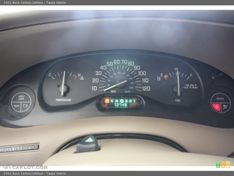 Taupe Interior Gauges for the 2001 Buick Century Limited #69054401