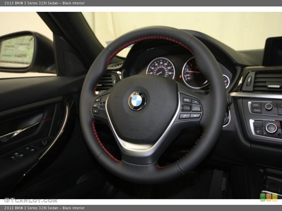 Black Interior Steering Wheel for the 2013 BMW 3 Series 328i Sedan #69057473