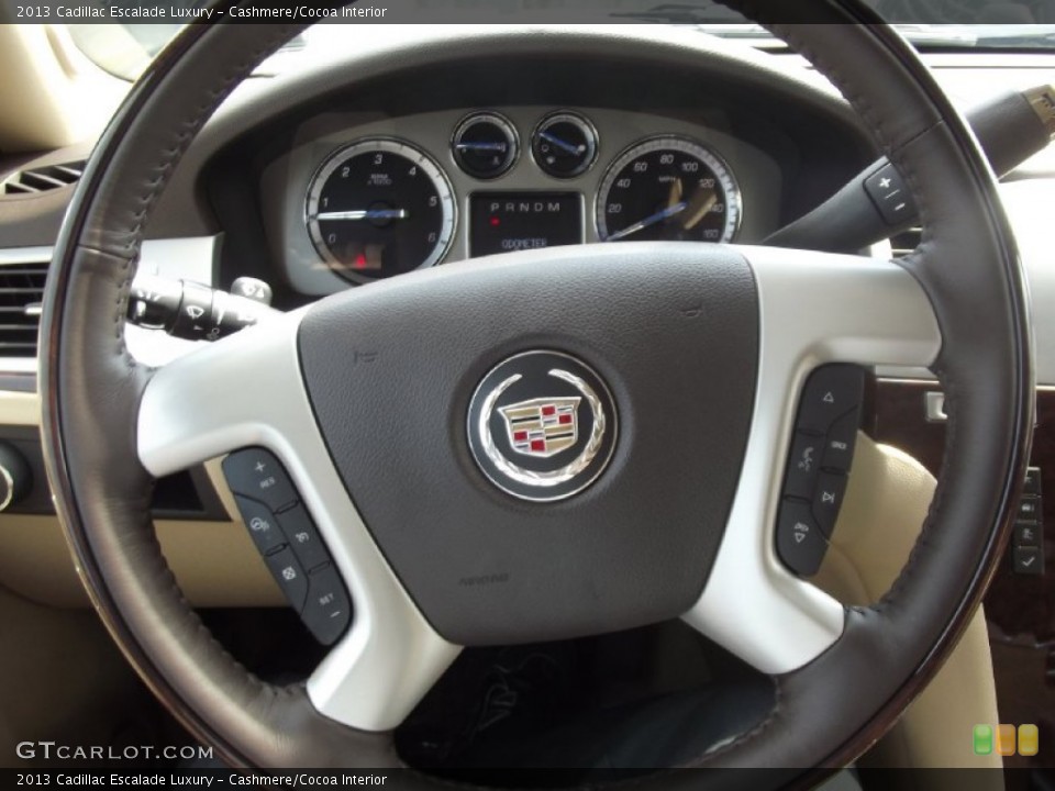 Cashmere/Cocoa Interior Steering Wheel for the 2013 Cadillac Escalade Luxury #69062666