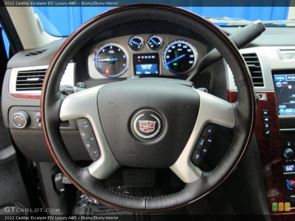 Ebony/Ebony Interior Steering Wheel for the 2012 Cadillac Escalade ESV Luxury AWD #69072033