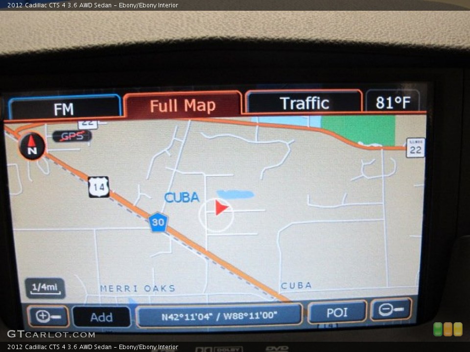 Ebony/Ebony Interior Navigation for the 2012 Cadillac CTS 4 3.6 AWD Sedan #69072821