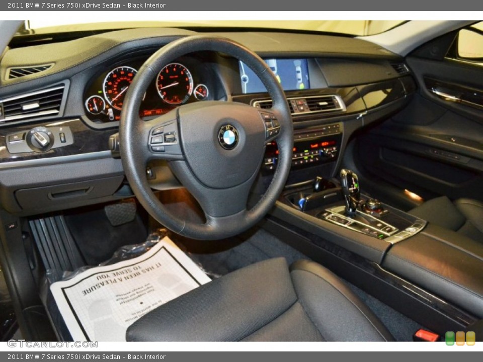 Black Interior Prime Interior for the 2011 BMW 7 Series 750i xDrive Sedan #69076625