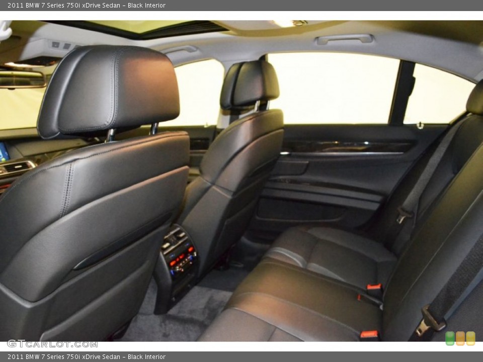 Black Interior Rear Seat for the 2011 BMW 7 Series 750i xDrive Sedan #69076673