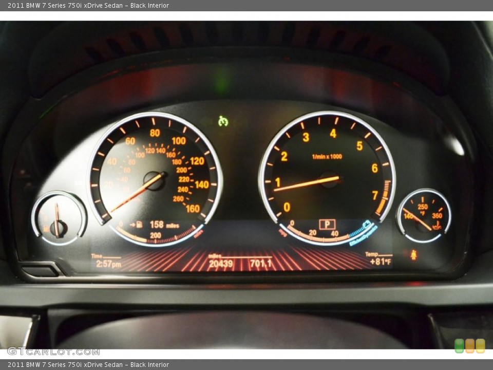 Black Interior Gauges for the 2011 BMW 7 Series 750i xDrive Sedan #69076702
