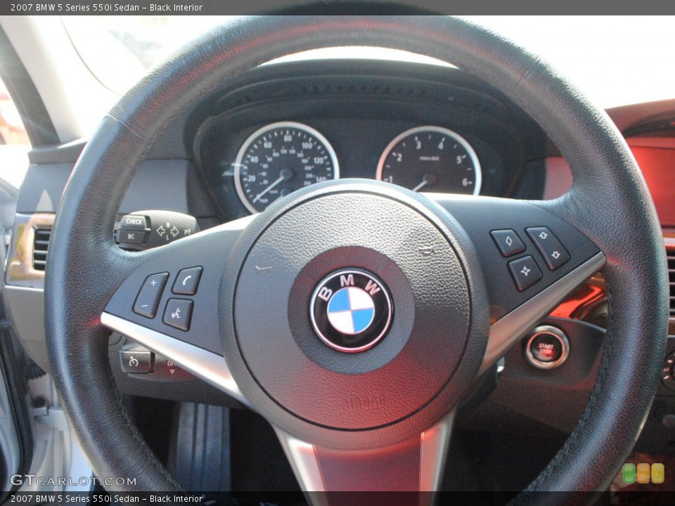 Black Interior Steering Wheel for the 2007 BMW 5 Series 550i Sedan #69079385