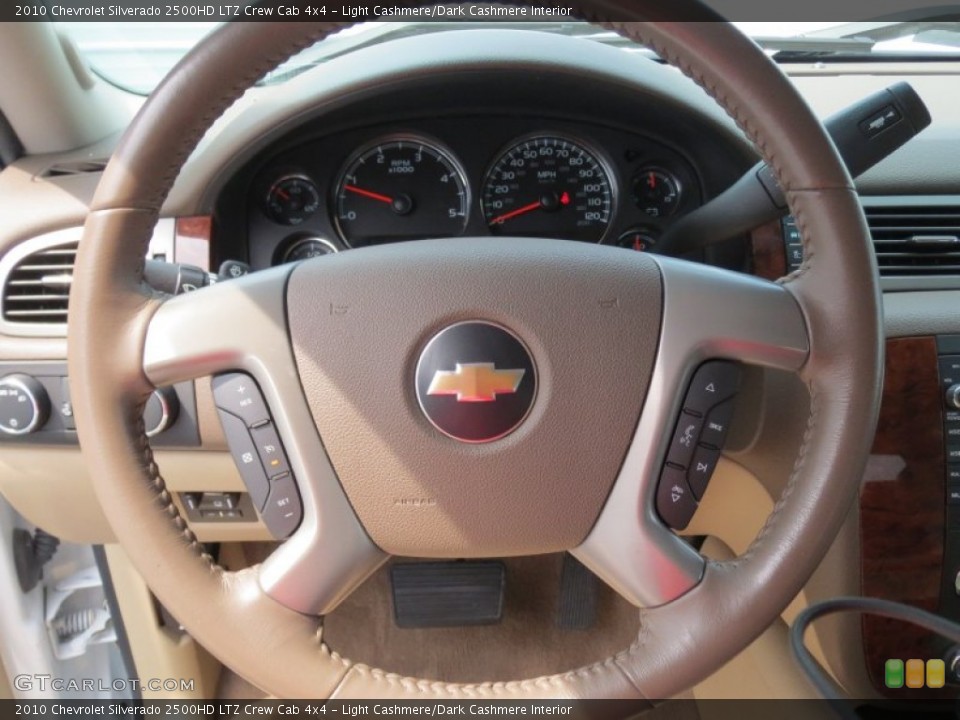 Light Cashmere/Dark Cashmere Interior Steering Wheel for the 2010 Chevrolet Silverado 2500HD LTZ Crew Cab 4x4 #69081710