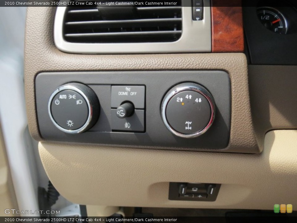 Light Cashmere/Dark Cashmere Interior Controls for the 2010 Chevrolet Silverado 2500HD LTZ Crew Cab 4x4 #69081740