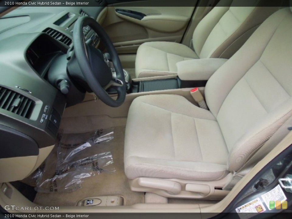 Beige Interior Front Seat for the 2010 Honda Civic Hybrid Sedan #69095327