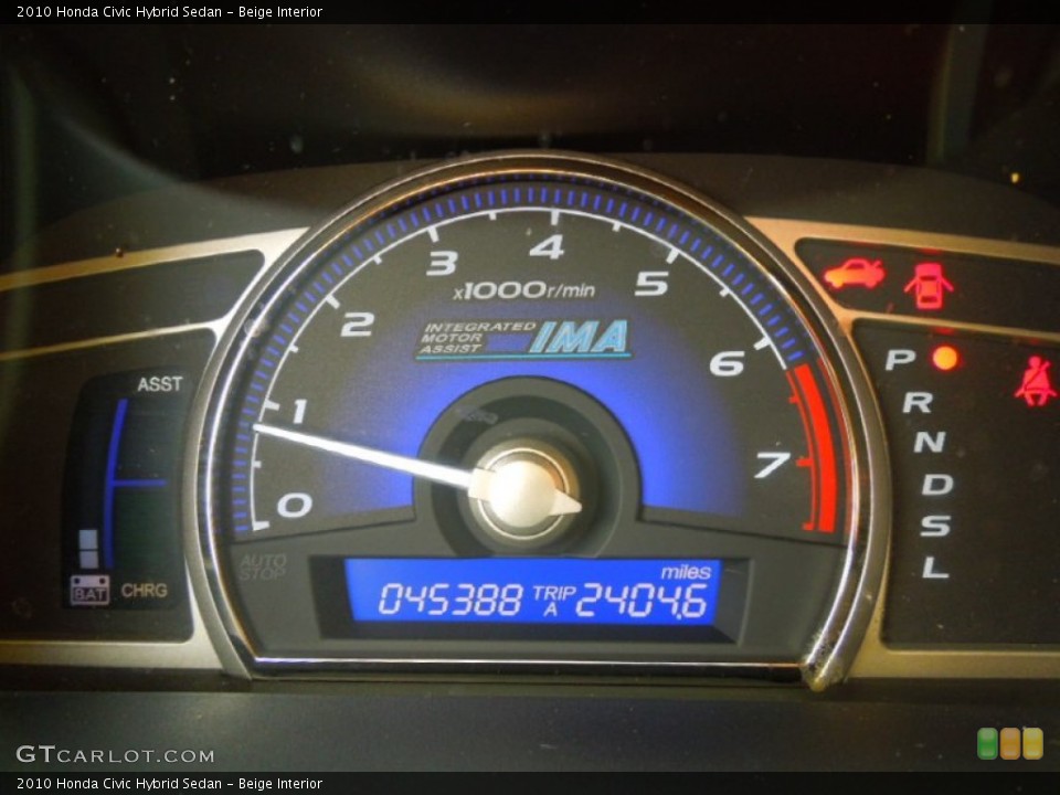 Beige Interior Gauges for the 2010 Honda Civic Hybrid Sedan #69095363