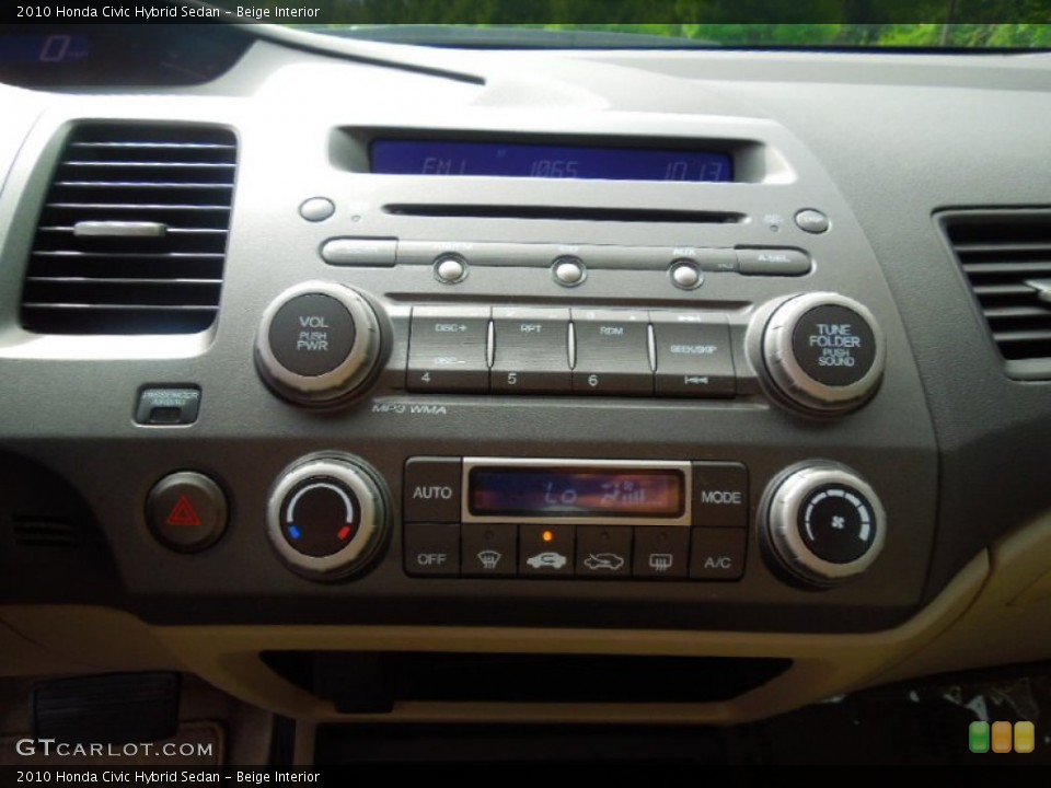 Beige Interior Controls for the 2010 Honda Civic Hybrid Sedan #69095381