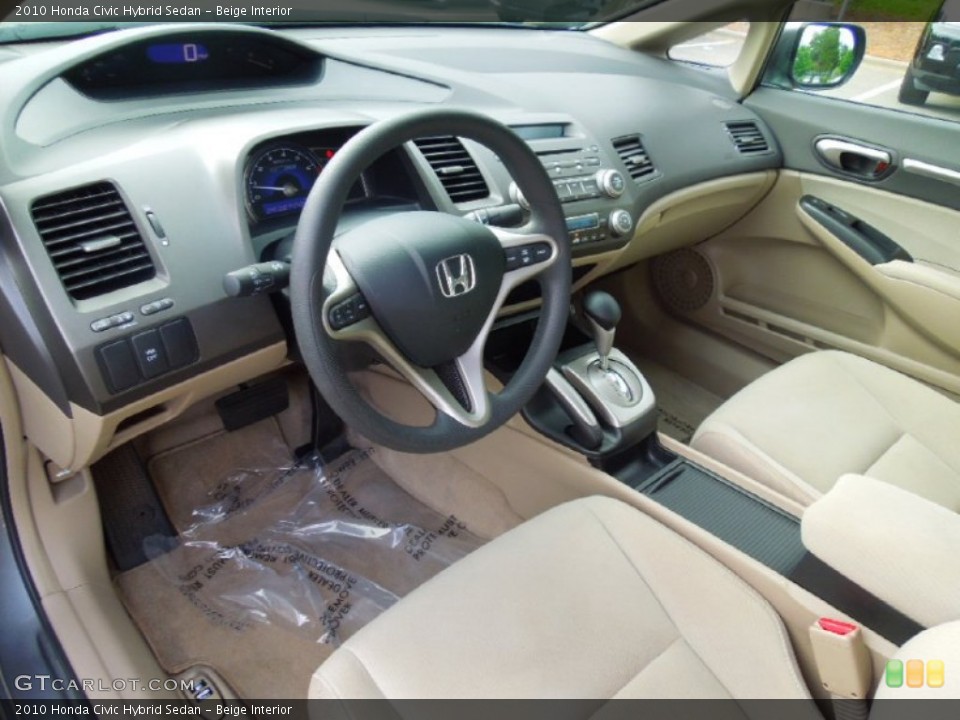 Beige Interior Prime Interior for the 2010 Honda Civic Hybrid Sedan #69095495