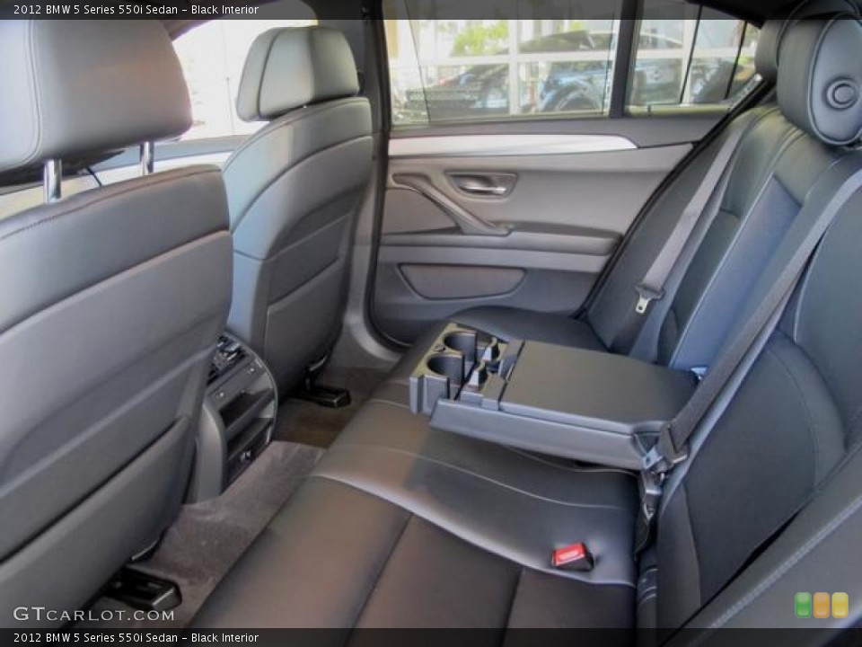 Black Interior Rear Seat for the 2012 BMW 5 Series 550i Sedan #69101225