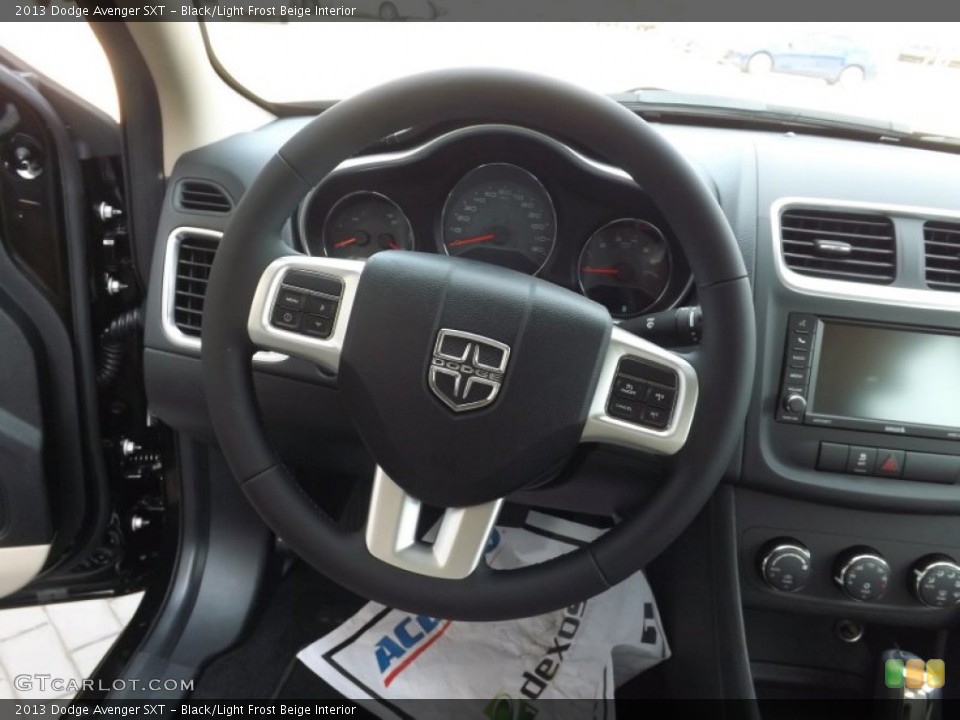 Black/Light Frost Beige Interior Steering Wheel for the 2013 Dodge Avenger SXT #69102443