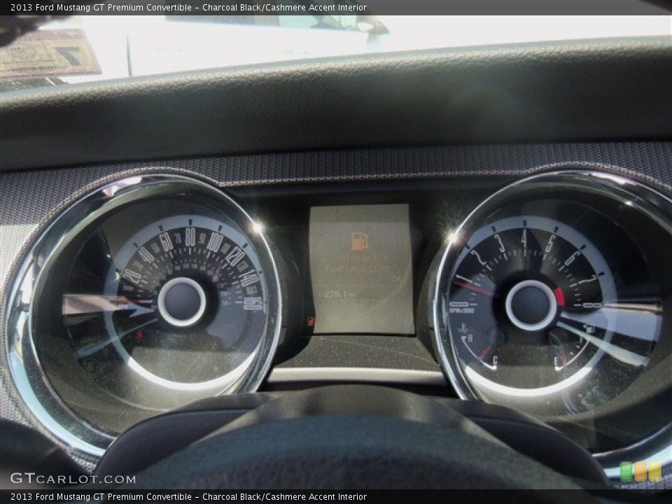 Charcoal Black/Cashmere Accent Interior Gauges for the 2013 Ford Mustang GT Premium Convertible #69106013