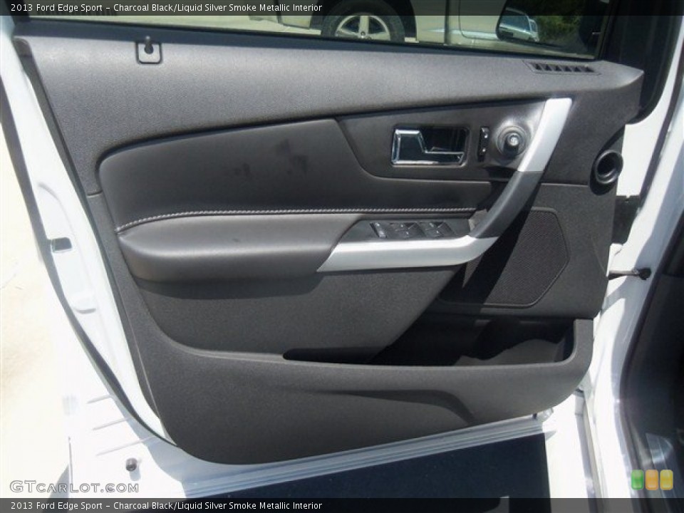 Charcoal Black/Liquid Silver Smoke Metallic Interior Door Panel for the 2013 Ford Edge Sport #69107357