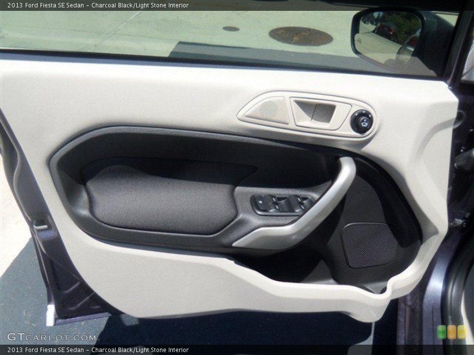 Charcoal Black/Light Stone Interior Door Panel for the 2013 Ford Fiesta SE Sedan #69107908