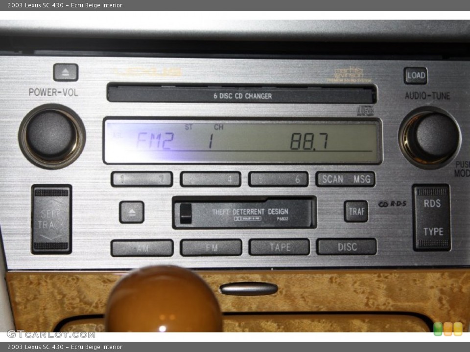 Ecru Beige Interior Audio System for the 2003 Lexus SC 430 #69111707