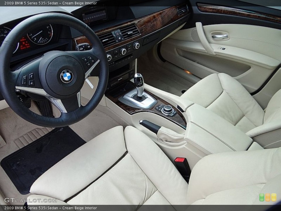 Cream Beige Interior Prime Interior for the 2009 BMW 5 Series 535i Sedan #69112205