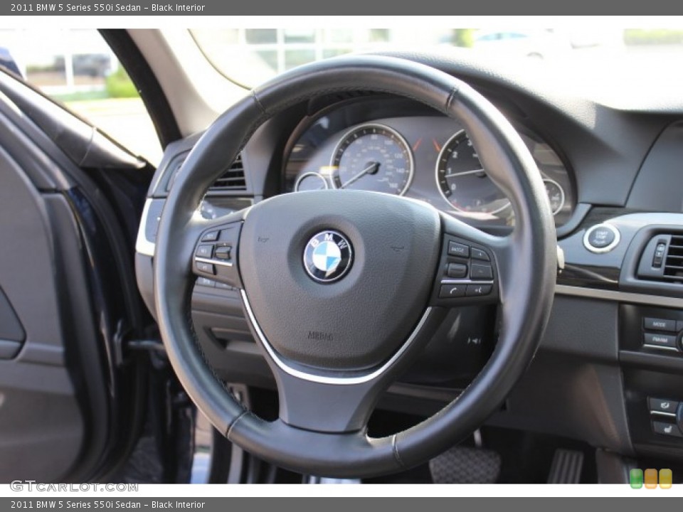 Black Interior Steering Wheel for the 2011 BMW 5 Series 550i Sedan #69114614
