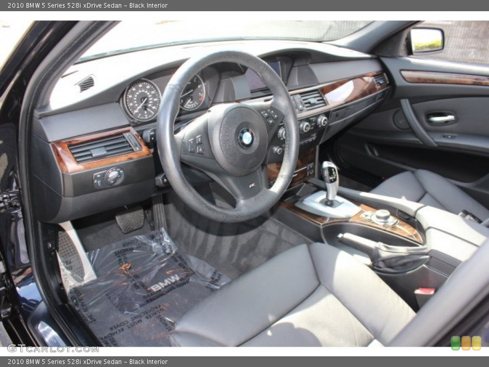 Black Interior Prime Interior for the 2010 BMW 5 Series 528i xDrive Sedan #69114863