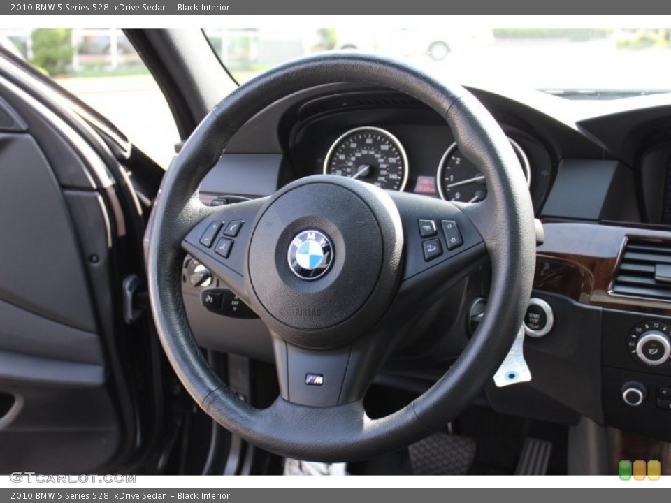 Black Interior Steering Wheel for the 2010 BMW 5 Series 528i xDrive Sedan #69114917