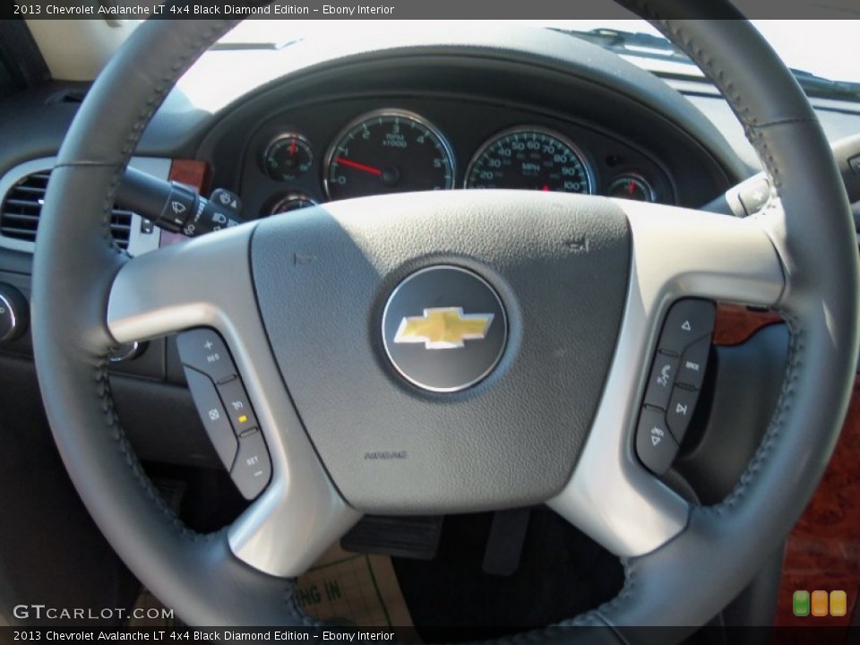Ebony Interior Steering Wheel for the 2013 Chevrolet Avalanche LT 4x4 Black Diamond Edition #69117653