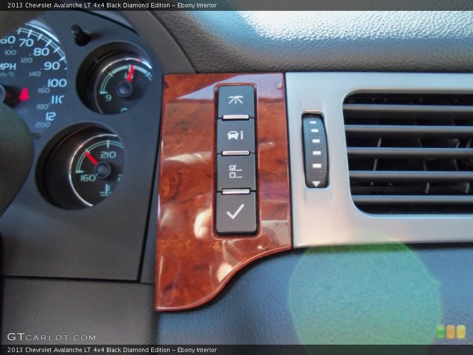 Ebony Interior Controls for the 2013 Chevrolet Avalanche LT 4x4 Black Diamond Edition #69117701
