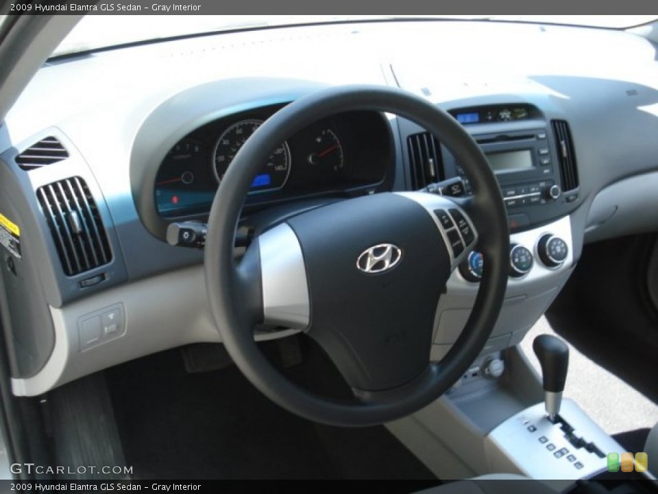 Gray Interior Steering Wheel for the 2009 Hyundai Elantra GLS Sedan #69118656