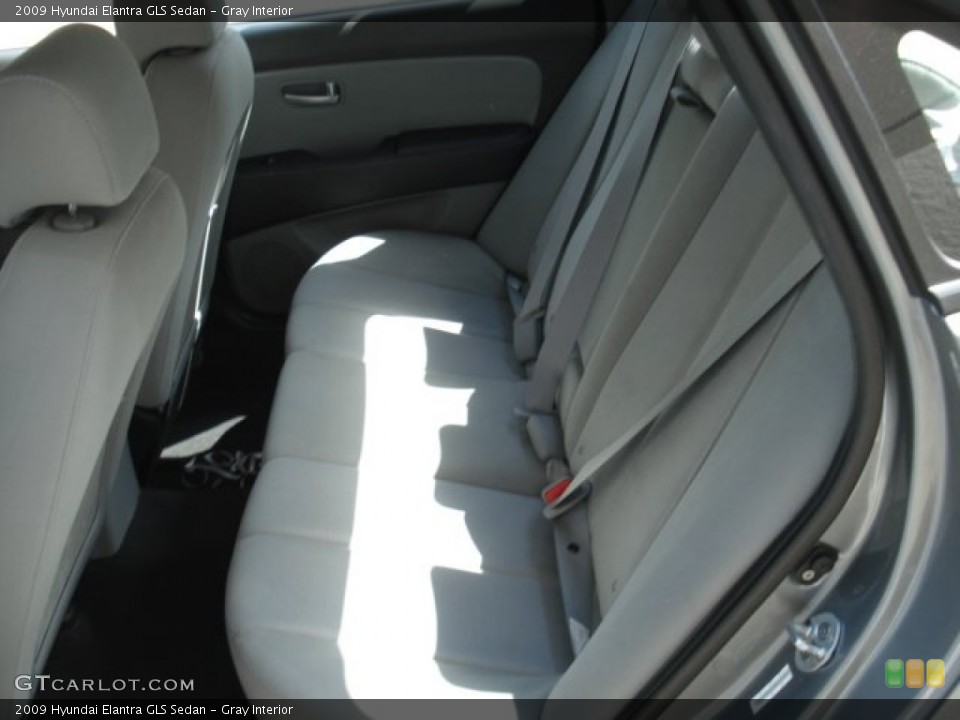 Gray Interior Rear Seat for the 2009 Hyundai Elantra GLS Sedan #69118673
