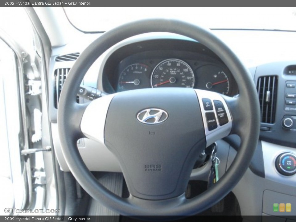 Gray Interior Steering Wheel for the 2009 Hyundai Elantra GLS Sedan #69118697