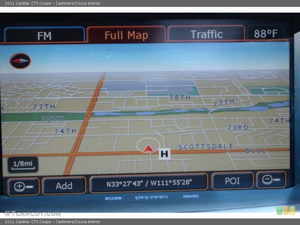 Cashmere/Cocoa Interior Navigation for the 2011 Cadillac CTS Coupe #69119153