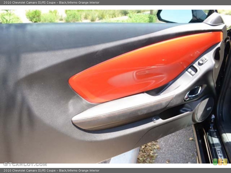 Black/Inferno Orange Interior Door Panel for the 2010 Chevrolet Camaro SS/RS Coupe #69119473