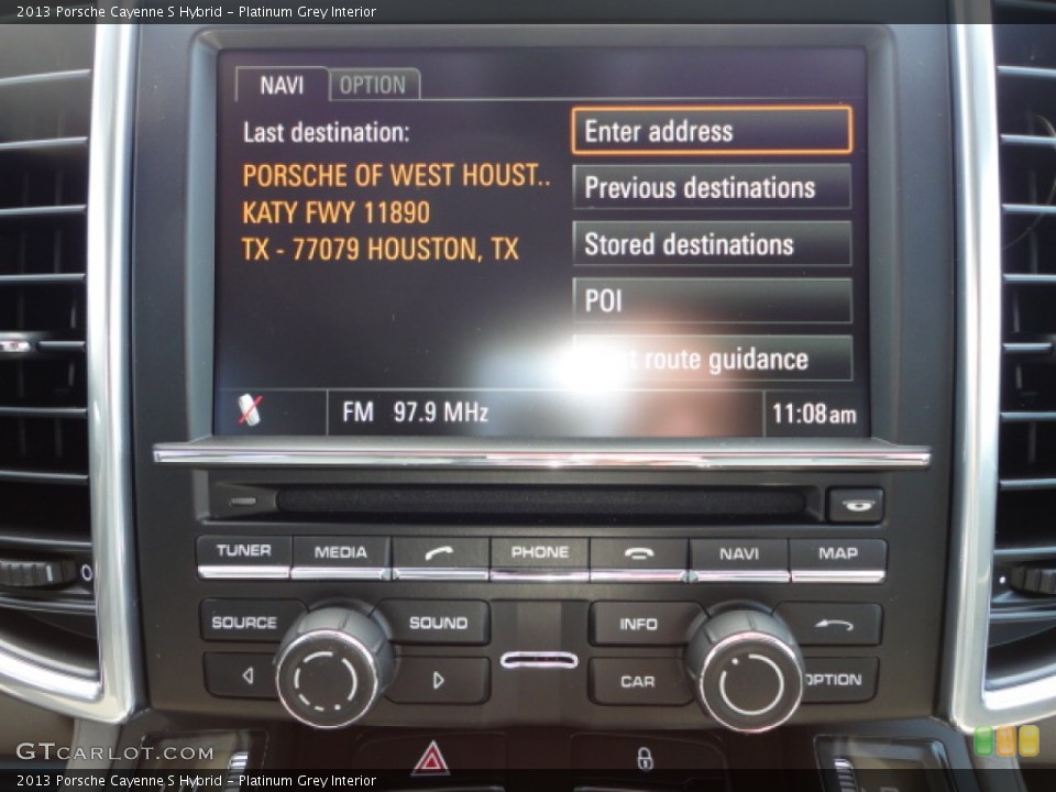 Platinum Grey Interior Controls for the 2013 Porsche Cayenne S Hybrid #69120737