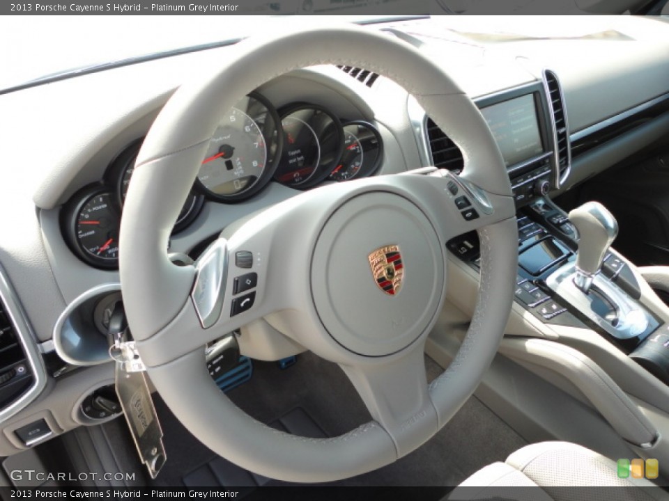 Platinum Grey Interior Steering Wheel for the 2013 Porsche Cayenne S Hybrid #69120755