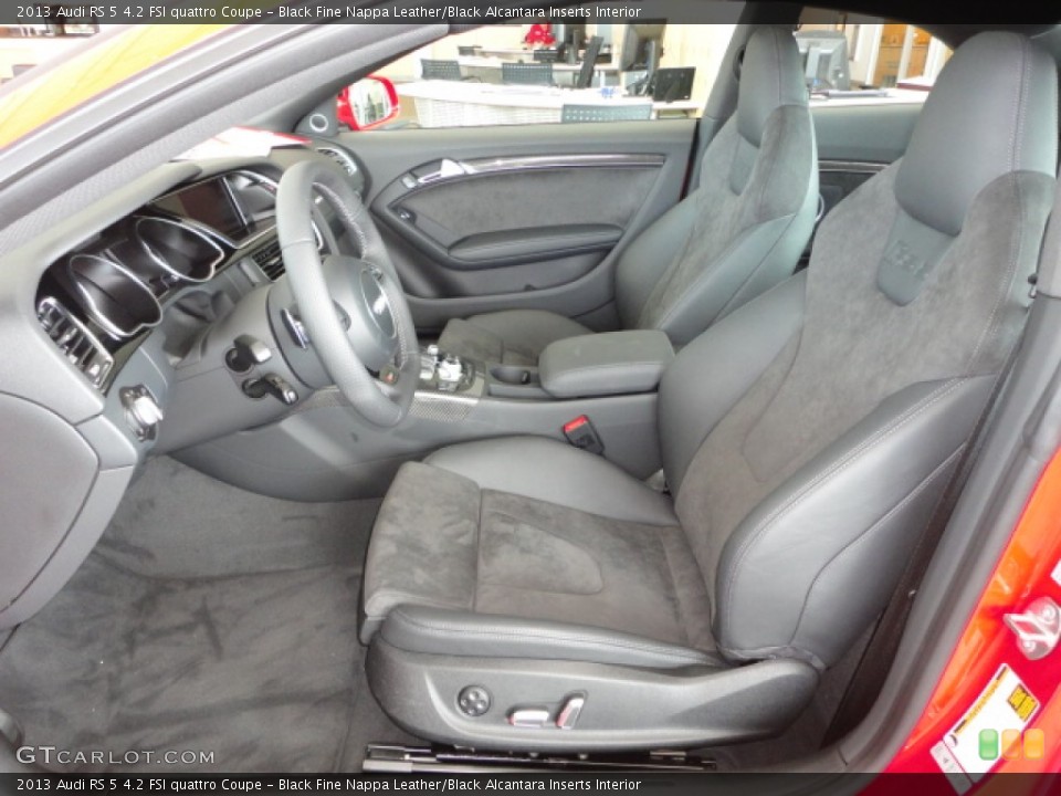 Black Fine Nappa Leather/Black Alcantara Inserts Interior Front Seat for the 2013 Audi RS 5 4.2 FSI quattro Coupe #69120917