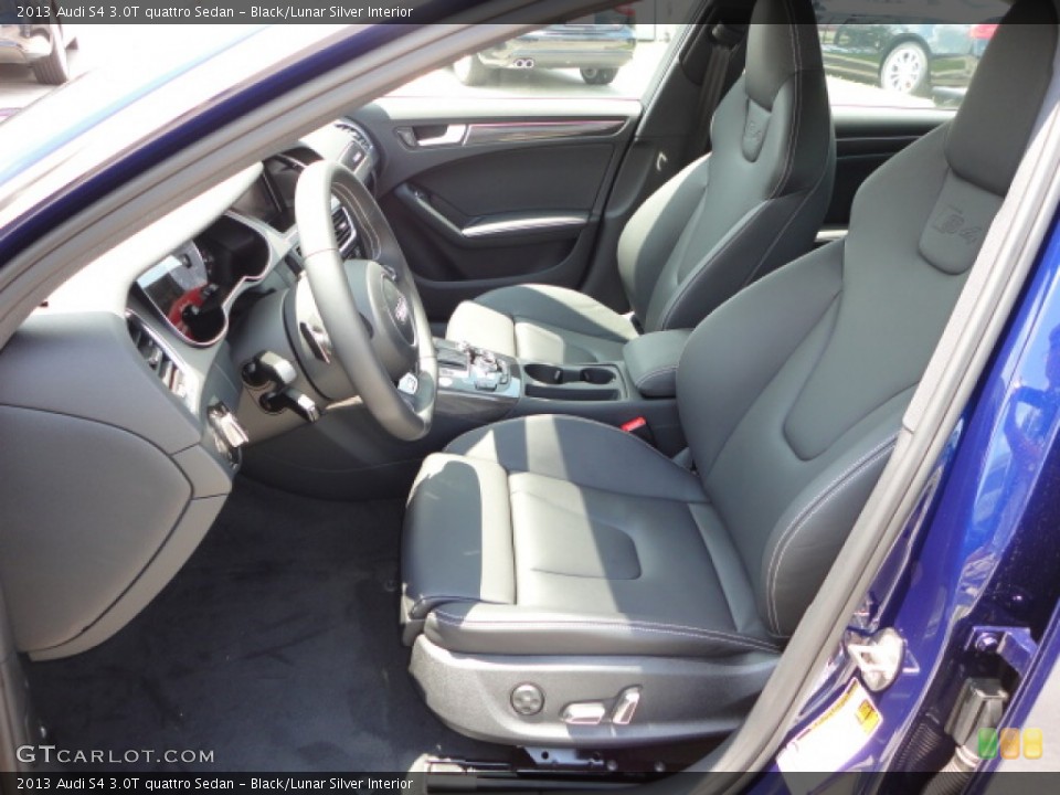Black/Lunar Silver Interior Front Seat for the 2013 Audi S4 3.0T quattro Sedan #69121016
