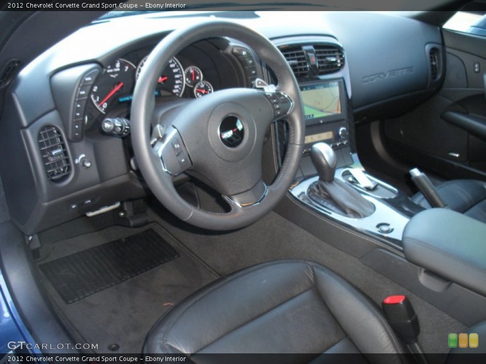 Ebony Interior Prime Interior for the 2012 Chevrolet Corvette Grand Sport Coupe #69123662