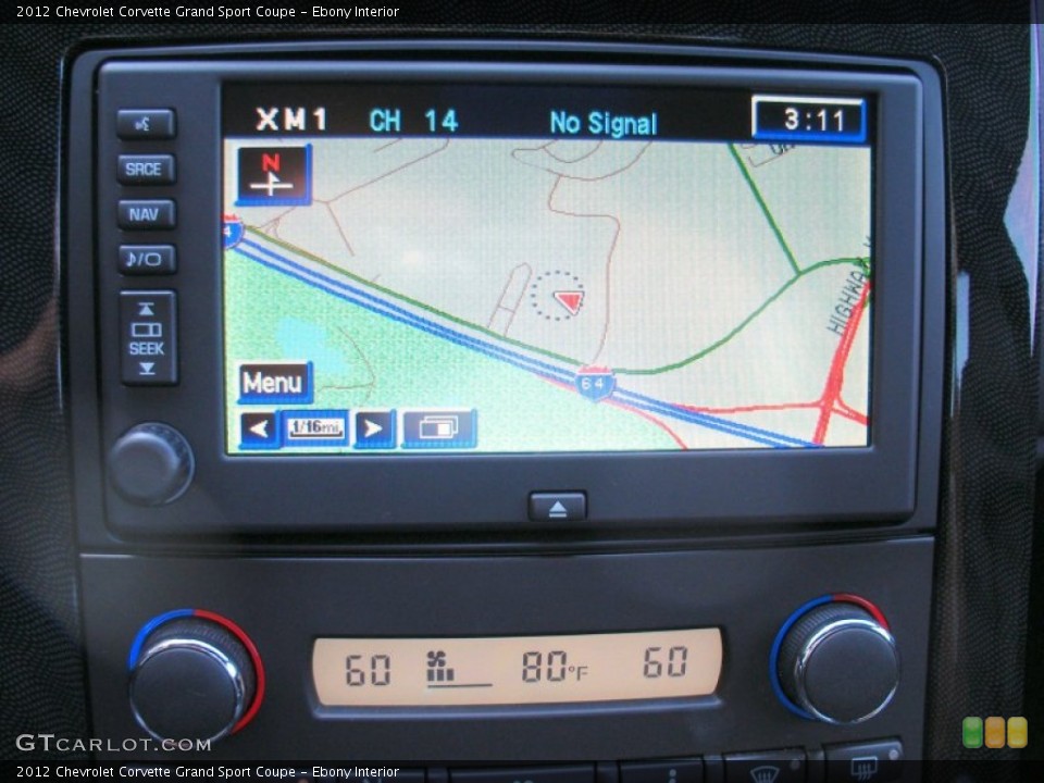 Ebony Interior Navigation for the 2012 Chevrolet Corvette Grand Sport Coupe #69123671