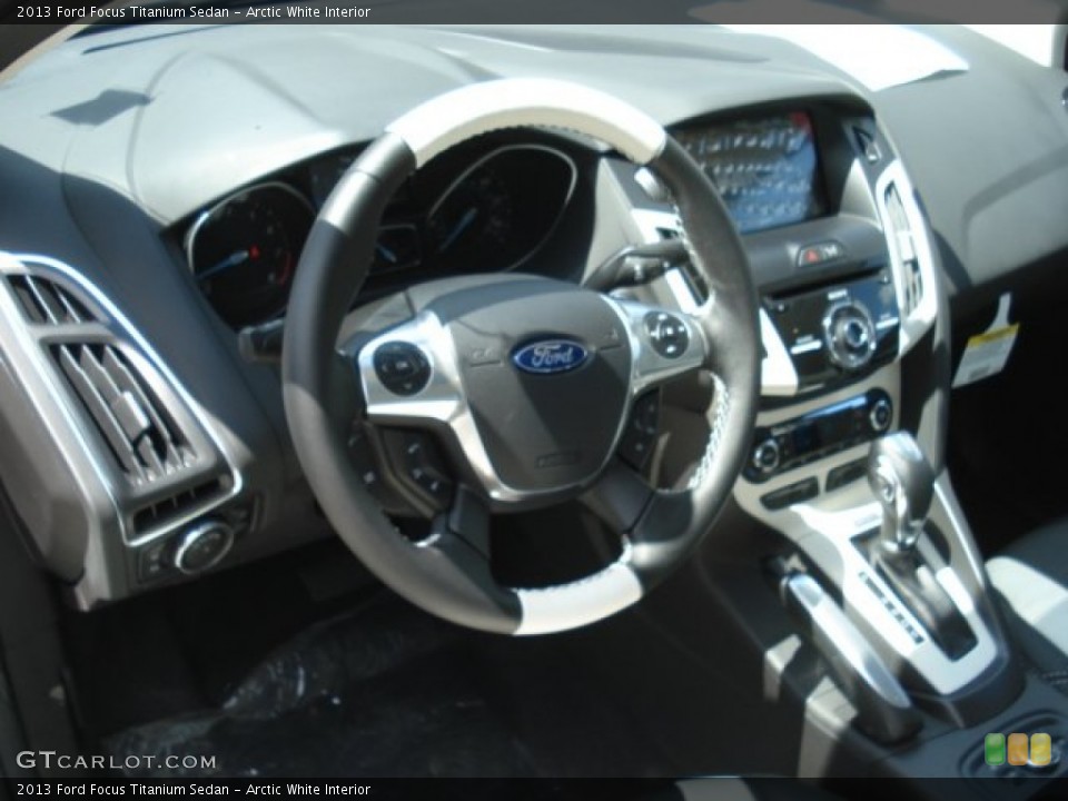 Arctic White Interior Dashboard for the 2013 Ford Focus Titanium Sedan #69124274