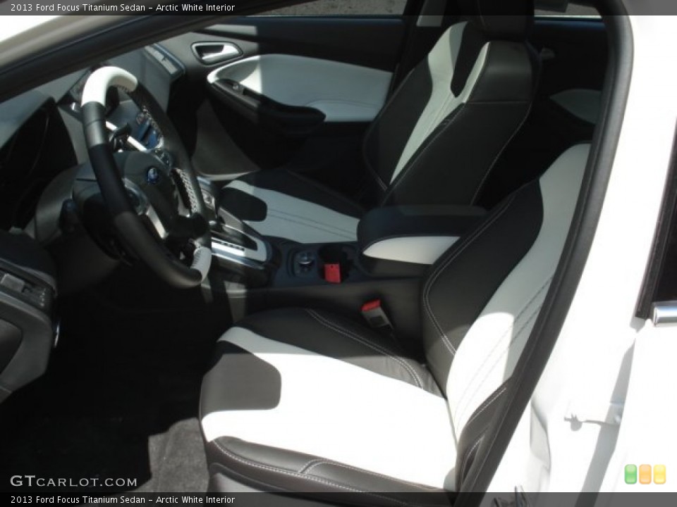 Arctic White Interior Front Seat for the 2013 Ford Focus Titanium Sedan #69124286