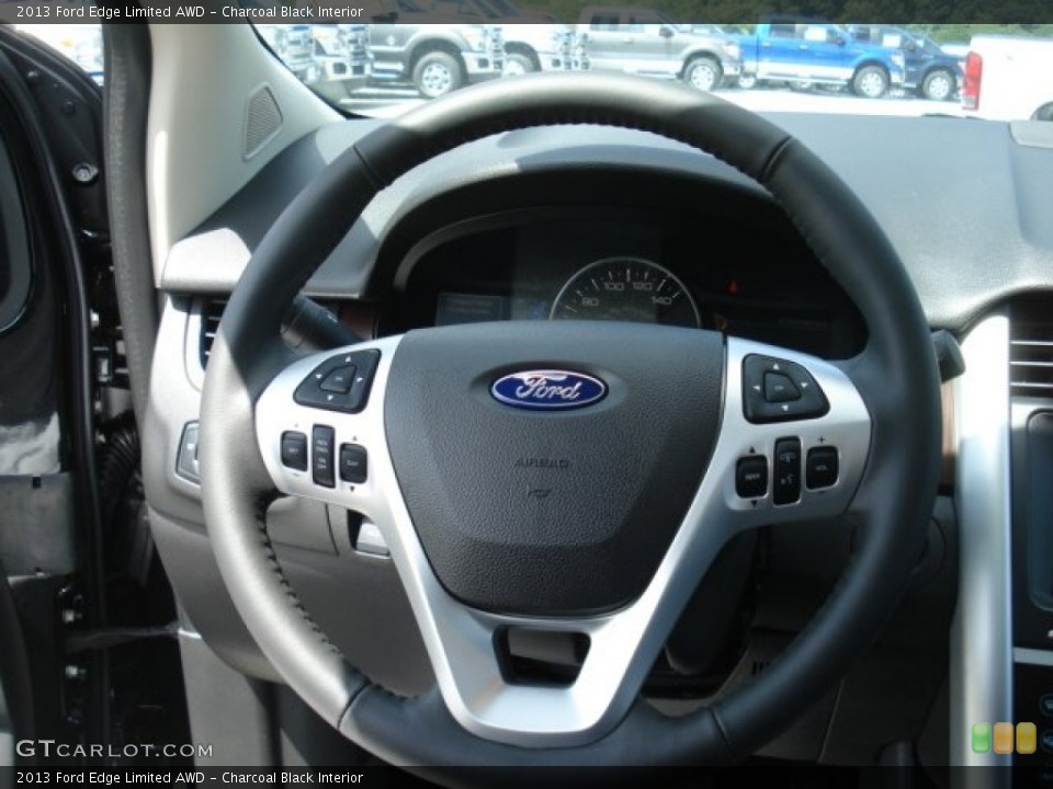 Charcoal Black Interior Steering Wheel for the 2013 Ford Edge Limited AWD #69125414
